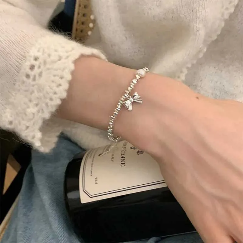 Bracelet en argent sterling avec perles et nœud papillon_voghion.com