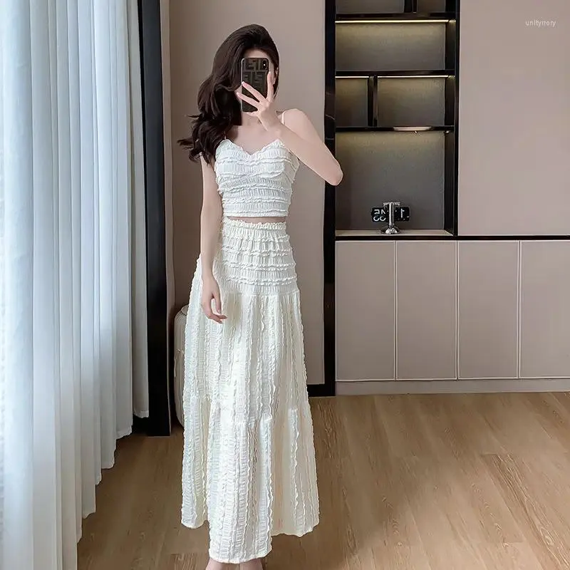 Crop top and high waist skirt 2 piece outfit on sale