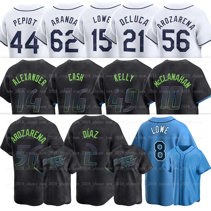 56 Randy Arozarena Tampa Bay Boggs Rays Baseball Trikots Shane McClanahan Yandy Diaz Brandon Lowe Jose Siri Pete Fairbanks 2024 City Connect Jersey