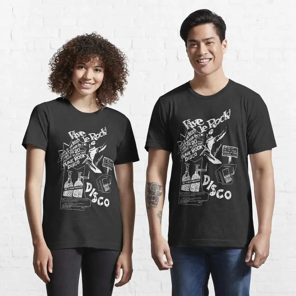 T-shirts pour hommes Vintage Apparence Vive le Rock Essential T-shirt T-shirt graphique Anime Mens et femmes à manches courtes T-shirt Unisexe Summerl2405
