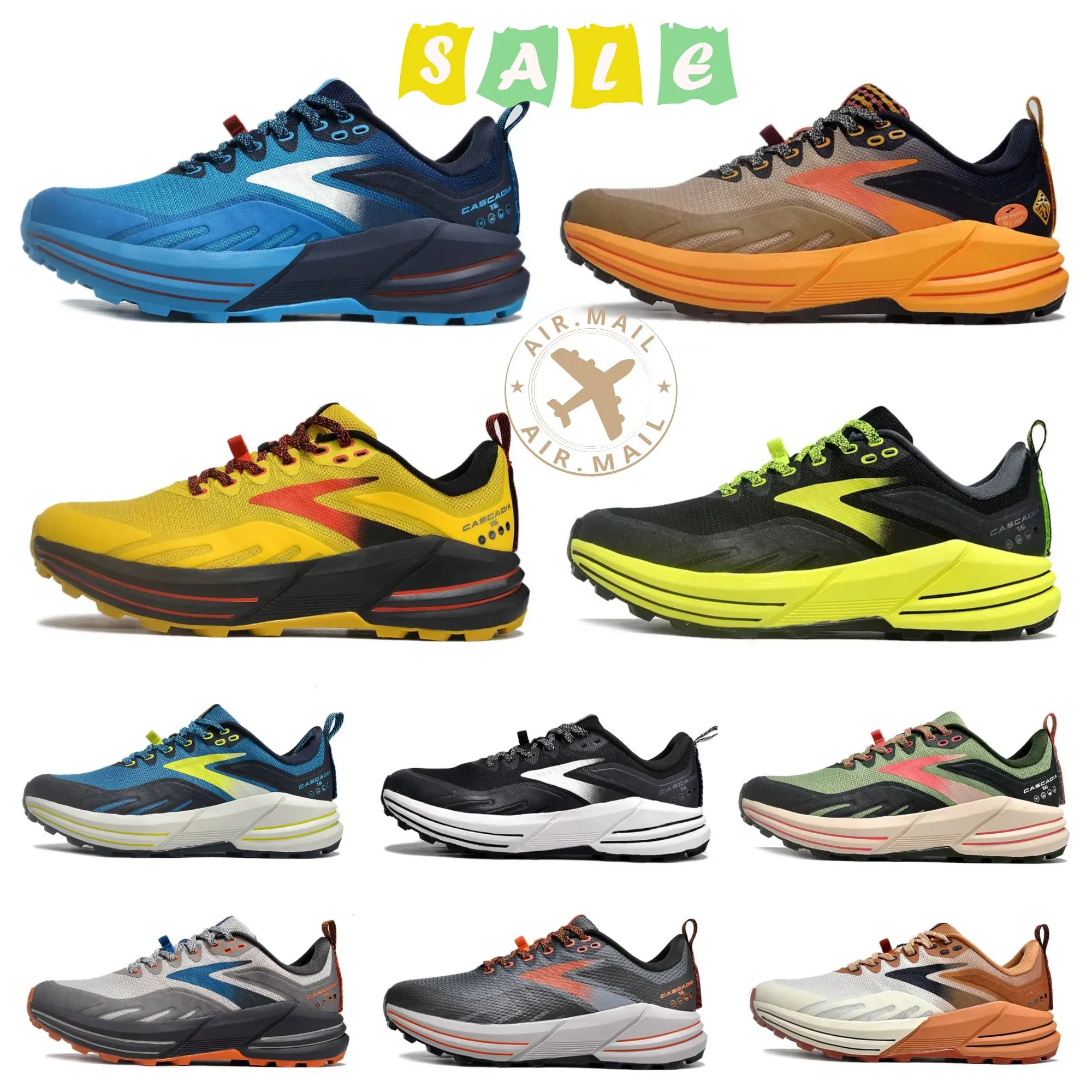 Bulk Designer Mens Running Shoes Brooks Cascadia 16 Hyperion Tempo Triple Black White Grey Yellow Orange Mesh Fashion Trainers Outdoor Mens Casual Sports Sneakers For Jogging From Maxtnshoes 9.25 DHga...