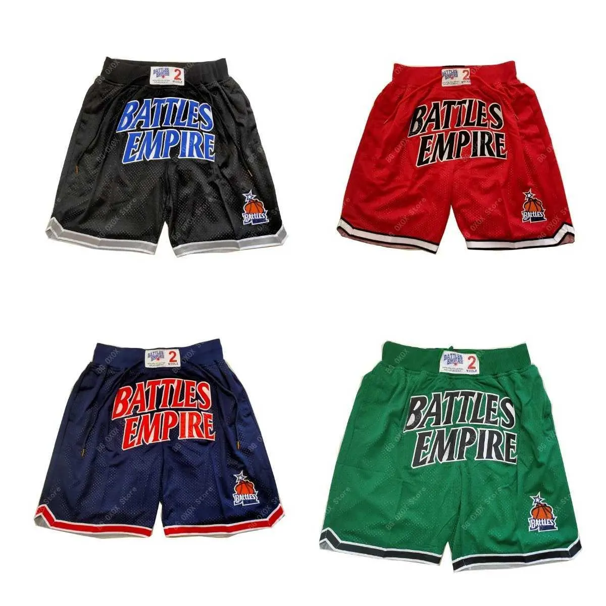 Herren -Shorts Basketball Shorts Battles Empire 2 vier Taschen Nähen Stickereien Sport im Freien Beachhose Schwarz Rot Blau 2023 Neue T240507