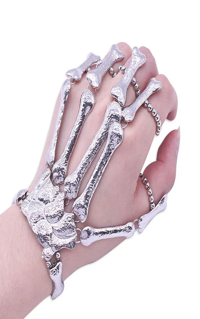 Skallskelett fingerarmband jul halloween gåva nattklubb gotisk punk stretch armband för kvinnor mode smycken3145909