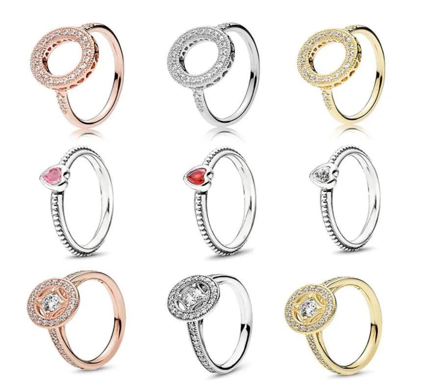 Neue beliebte 925 Sterling Silver CZ Ring Lucky Circle Round MS P Hochzeit Schmuck Mode Accessoires5457522