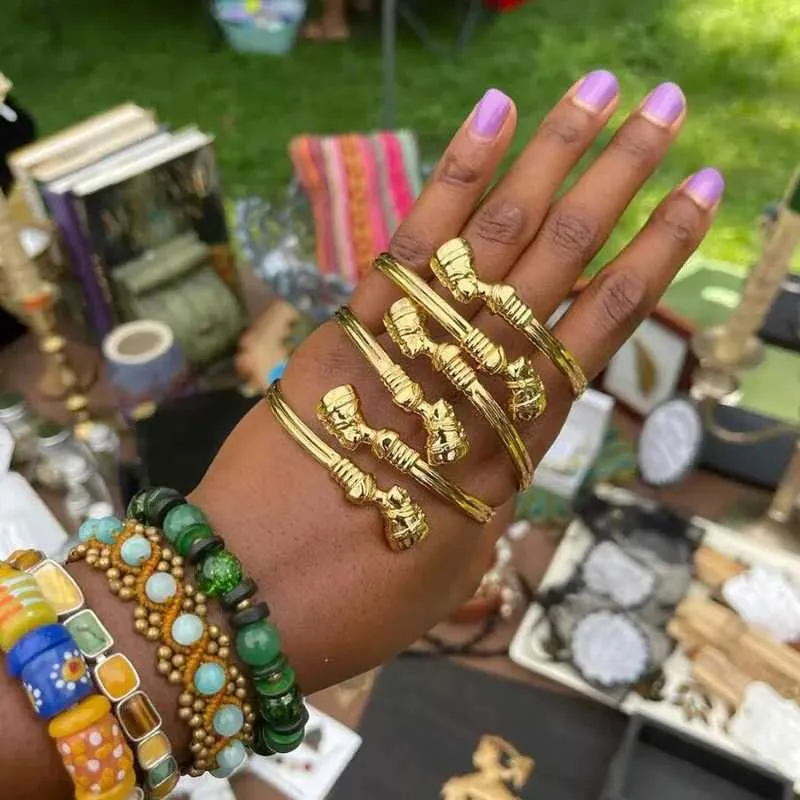 Bracelets à breloques de la reine égyptienne Néfertiti pour femmes et hommes Bracelet réglable pour couple africain Bracelets HipHop Punk Bijoux_voghion.com