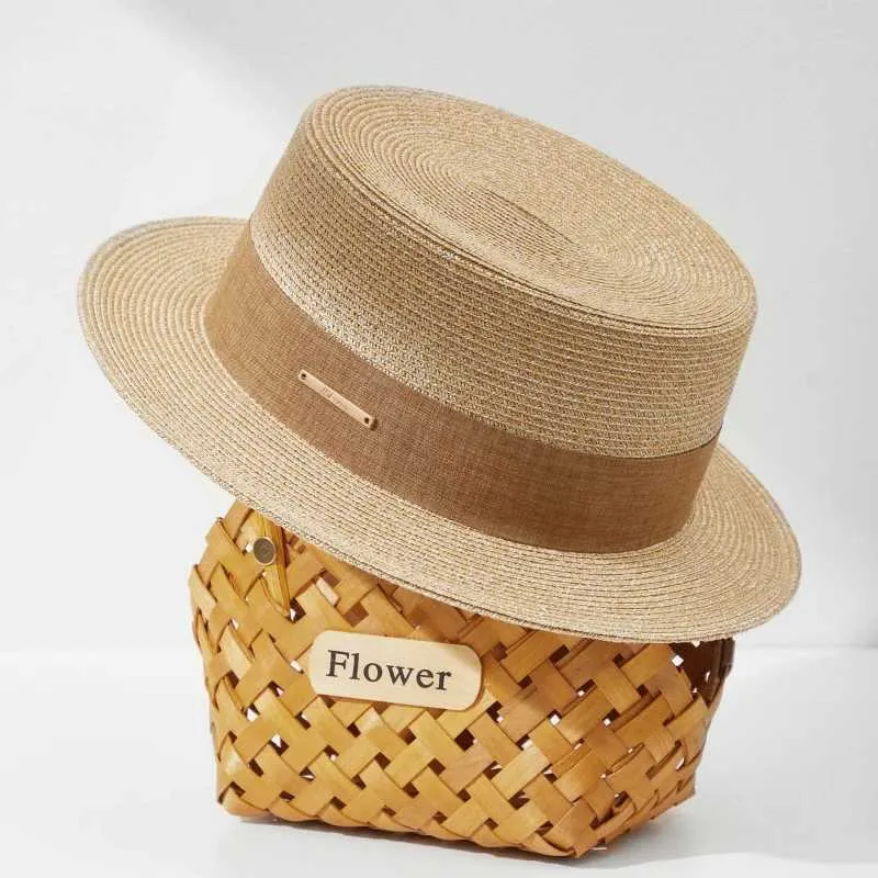 Brede rand hoeden emmer hoeden ontwerper nieuwe zomer voor vrouwen mannen panama strom hoeden reizen strand zon hoed natuurlijk stroming fedoras jazz uv bescherming Verjaardagsgeschenk T240508