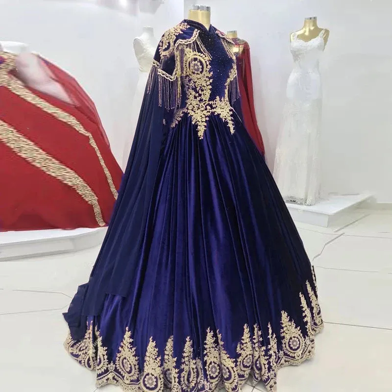 Arabic Turkish Evening Formal Dress Dark Green Satin Floor-Length Wrap Gown  with Gold Lace Appliques and Beaded Top from Dhgate Evening Dresses - price  207.65