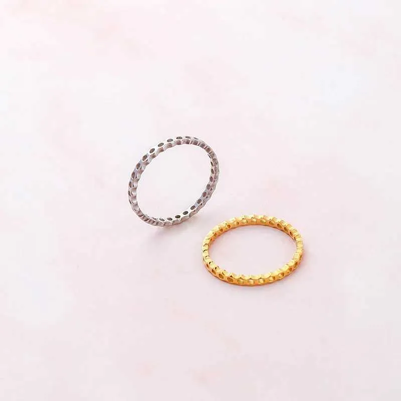 Bröllopsringar Hot Selling Simple Woman Hollow Out Honeycomb Shape Rose Gold Color Europe Rings