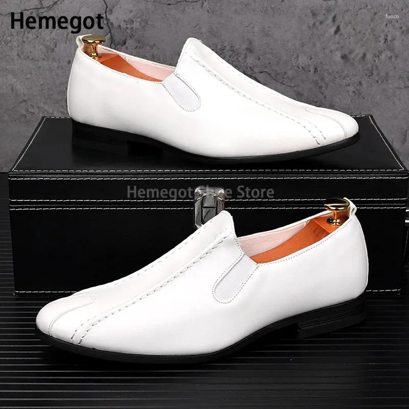 Chaussures décontractées pour hommes Poighed Blanc Black Blacks Summer en cuir respirant British Business Office