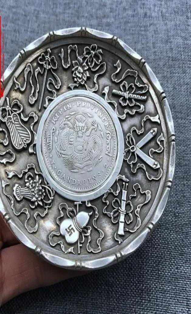 Antieke diverse koperen platen koper brons zilver zilver groot hoofd guangxu yuanbao zilveren dollar acht schat koperen plaat3178398