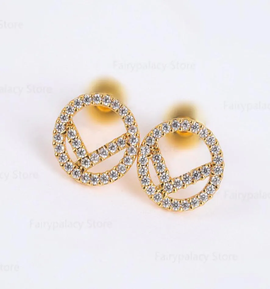 Designer 18 km de boucles d'oreilles de lettres étalons de luxe pour femmes géométriques entièrement perceuse cristal ramine oreille à oreilles femmes bijoux de mariage 5113560