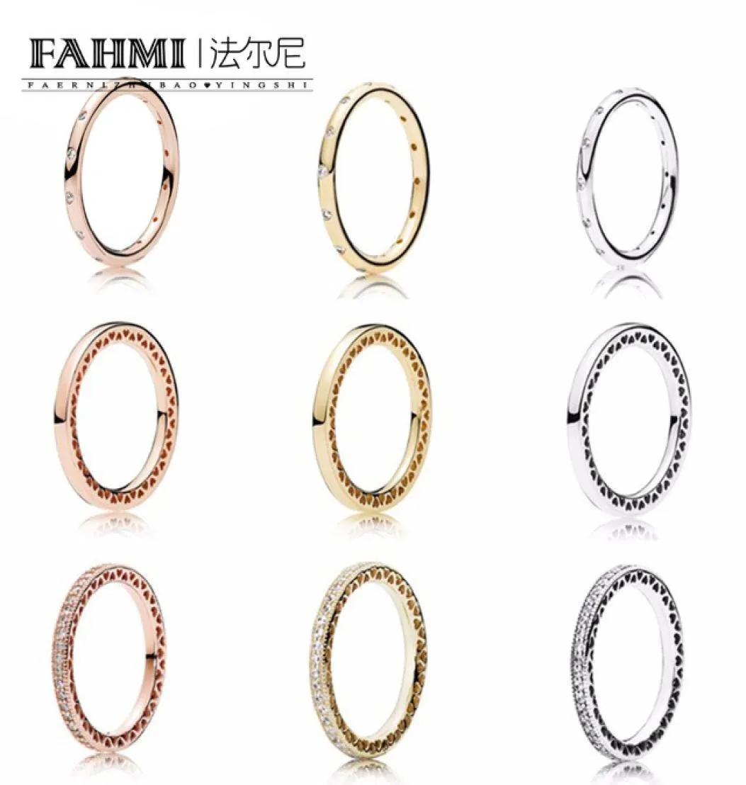 FAHMI 925 Sterling Silver Wedding Party Ring Charm with cubic zirconia Fit Women039s Ring Birthday party Charm Gift1335424