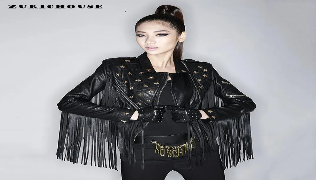 Zurichouse 2020 Giacca in pelle per donne Fashion Nappel Rivet Slip Shor Short Biker Coat femmina Punk Punk Fux Leather Jackets5950143