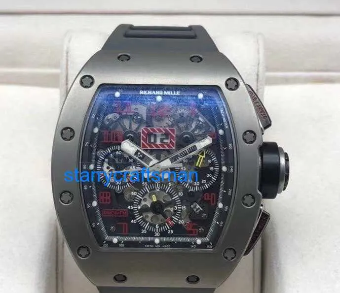 RM luxe horloges Mechanische horloge -molens RM011 Felipe Massa 'Boutique Edition' Chronograph DLC Titanium STVX