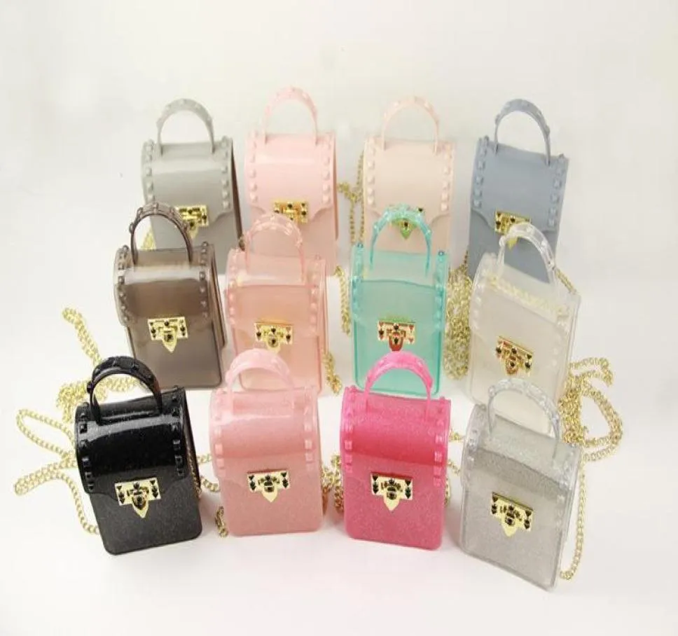 Baby Girls Jelly Bag Fashion Kids Candy Color Princess Handbag Handbag Mashion Gelit Children