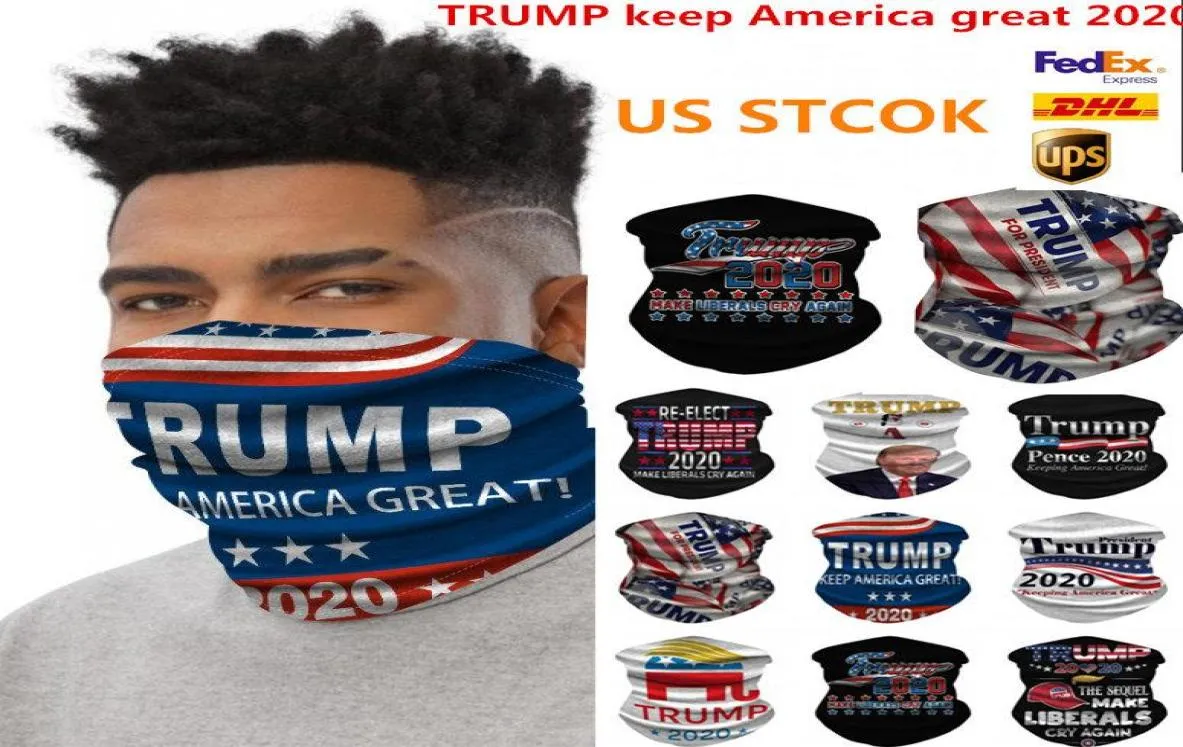Trump Bandana Face Shield Mask Biden Scarpe magique sans couture Keep America Great Bandbands Cycling Party Mask Headwear Neck Fwe7983078254