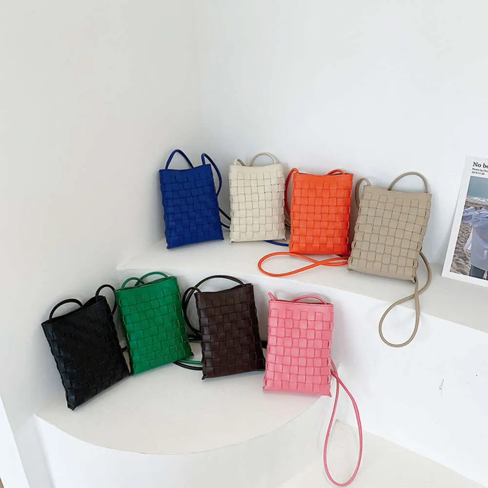 Fashion Umhängetasche einfache kleine frische Casual Crossbody-Bag Designer-Tasche hochwertige PU-Leder gewebte Handy-Tasche Brieftasche