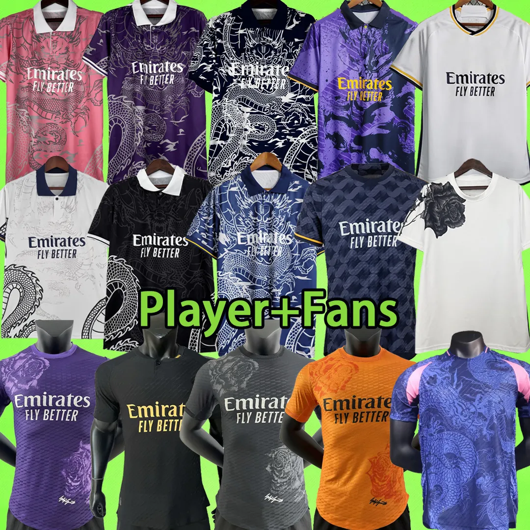 Speciale versie 24/25 Soccer Jerseys Y3 2024 2025 Voetbalshirt Madrids Bellingham Vini Jr Camavinga Zidane Real Chinese Dragon Training Uniform Fan Player -versie