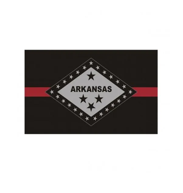 Drapeau de l'État de l'Arkansas Flag de ligne rouge 3x5 pi Banner de pompier 90x150cm Cadeau de festival 100d Polyester intérieur extérieur drapeau imprimé8166056