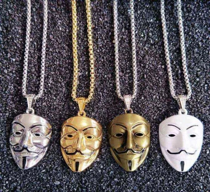 Europe and the United States around the film V Killers mask necklace tide male hip hop accessories whole gold chains for men2421544329718
