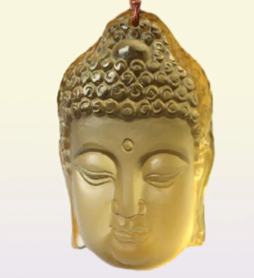 Citrine naturelle sculptée Citrine Bouddha Guanyin Charme Zen Pendant2937149