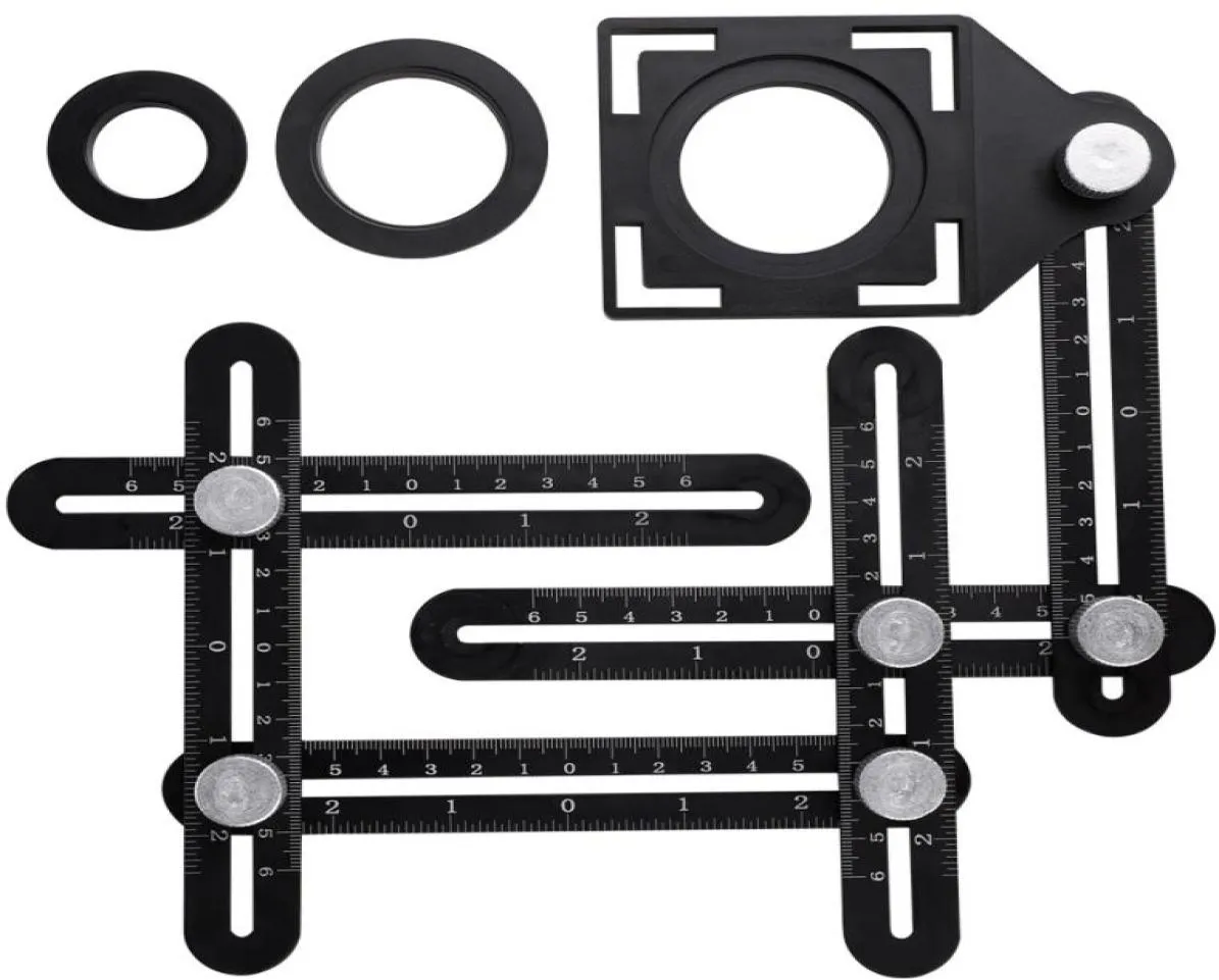 Règle de direction multi-angle Prochauteurs réglables 6Sides sèche de plancheur Tile Hole Locator Verre Bois Puncheur Universal Puncheur entier4143211