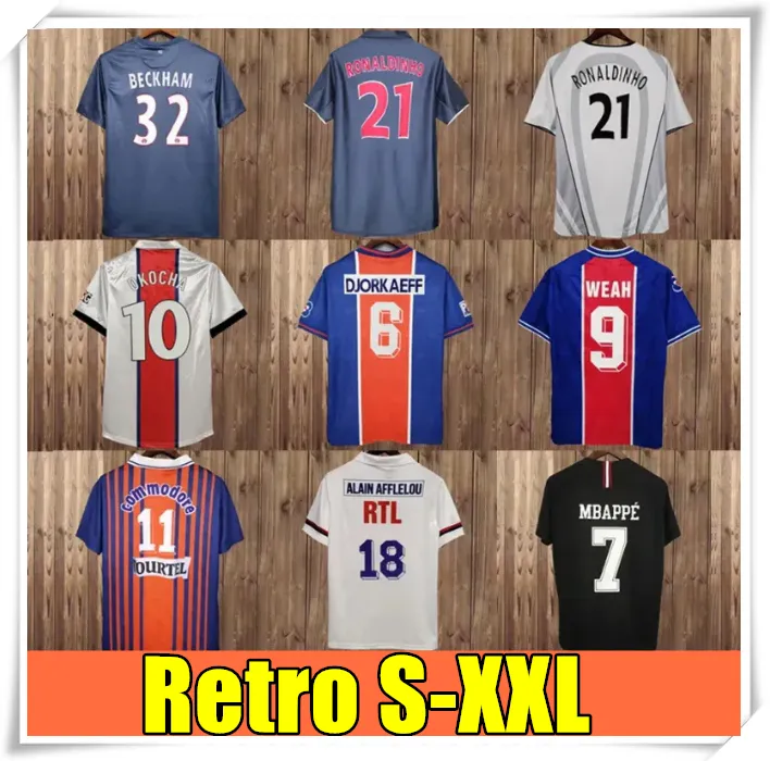 OKOCHA Retro SOCCER JERSEY 93 94 95 96 LEROY ADAILTON 1995 1996 1999 1998 classic RAI ANELKA Ibrahimovic camisas de futebol RONALDINHO SIMONE PSGes 98 99 00 01 02 03 90 92