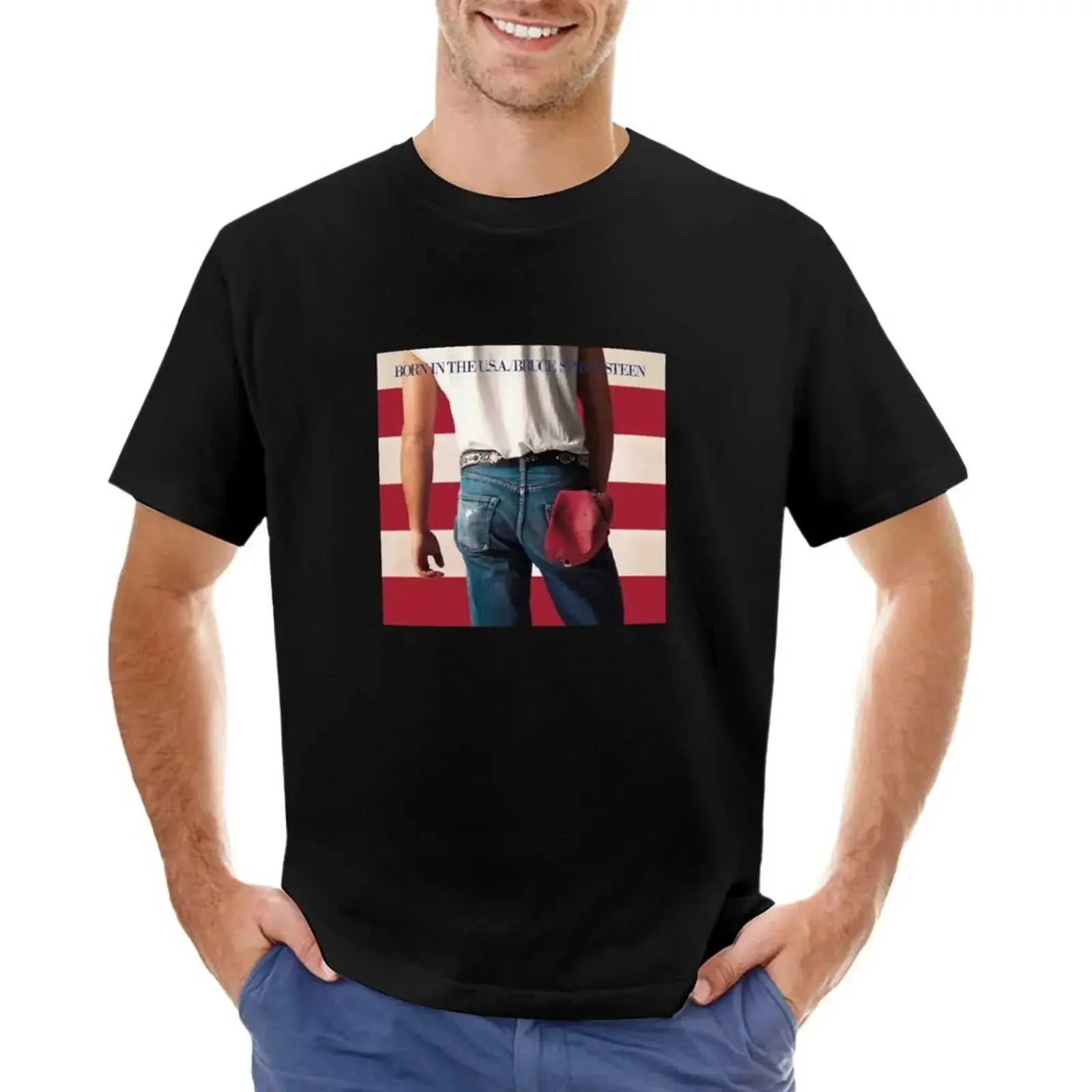 T-shirt maschile nate negli Stati Uniti Abbigliamento estivo ragazzo Amata di stampa antage adatto per Mens T-Shirtsl2405
