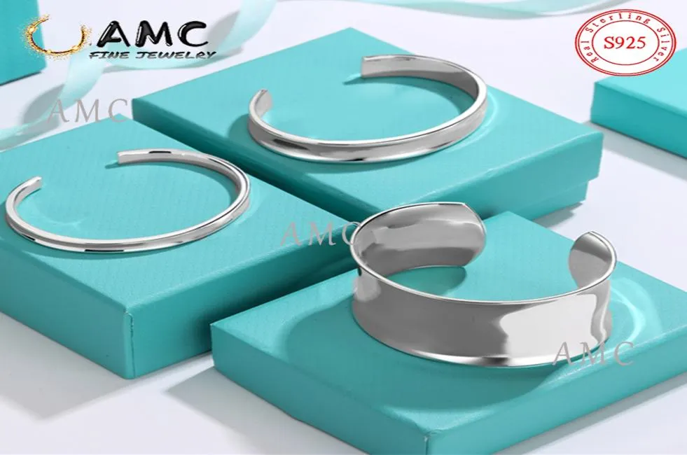 AMC Bangle Armband SLIVER 925 KEYCHAINS MACLATE Klassiskt enkelt par Justerbart armeletolida gåva Hela har omedelbart 7564361