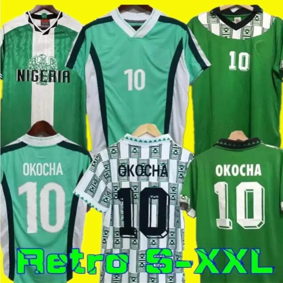 Retro Nigeria 1994 Home Away Soccer Jerseys Kanu Okocha Finidi Nwogu Futbol Kit Vintage Football Jersey Classic Shirt 1996 1998 248E