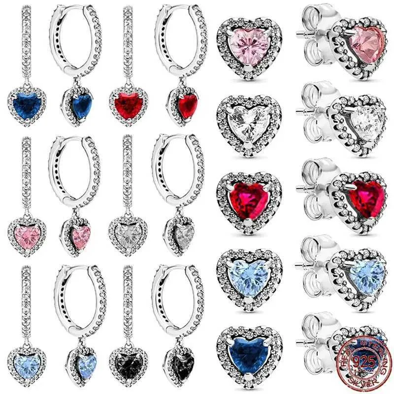 Stud Hot Vendre 925 Boucles d'oreilles en forme de coeur exquises en argent sterling classiques et charmants cadeaux de bijoux luxueux et charmants Q240507