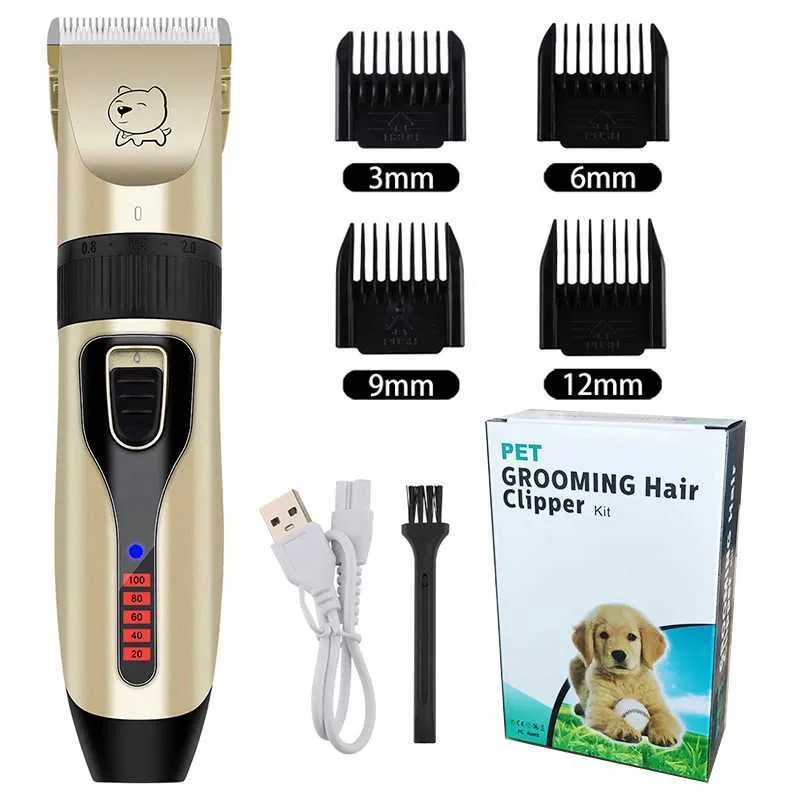 Elektriska rakare Electric Dog Clippers Professional Pet Hair Trimmer Dogs Grooming Frisör Hår Cutter Cat Hair Cutting Remover Machine Kit T240507
