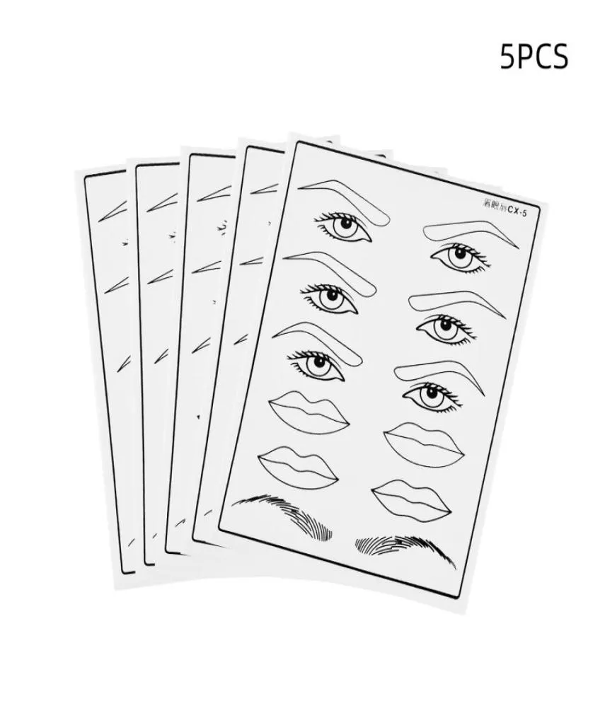 5pcs Microblading Tattoo Augenbrauen Lippen Augen Üben Hautbrauen Kosmetische Permanente Make -up Augenbrauen Training Haut Tattoo Versorgung 7026388