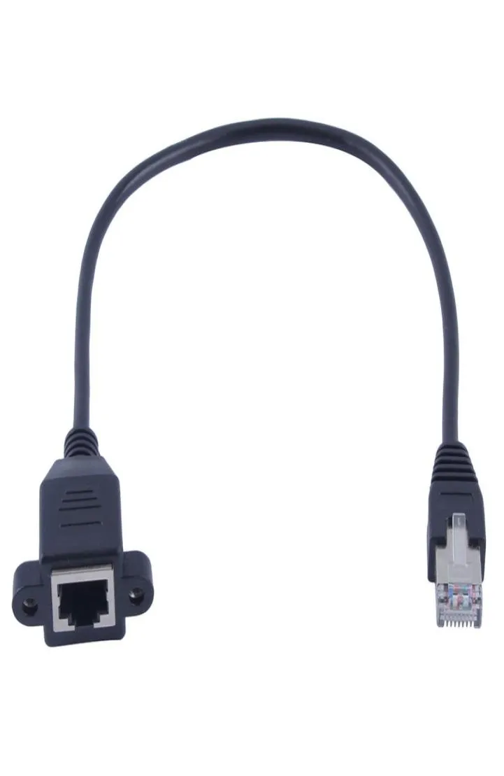 5pcllot 30CM1M RJ45 Kabel Kabel do żeńskiego panelu śrubowego mocowanie Ethernet LAN Sieć przedłużacza 4281037