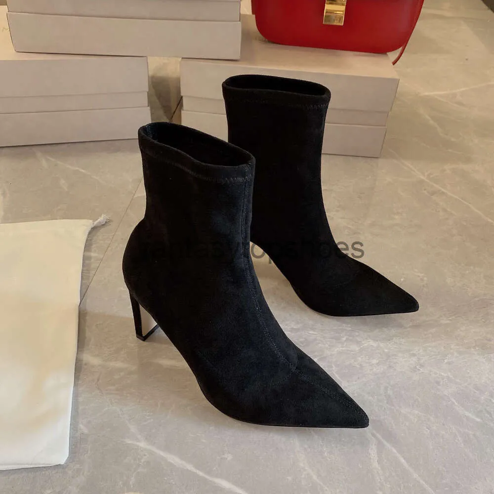 JC Jimmynessity Choo ankel klackar stövlar stilett höga pumpar pekade tå lyxdesigners kvinnor festskor mode booties fabrikskor 34-40