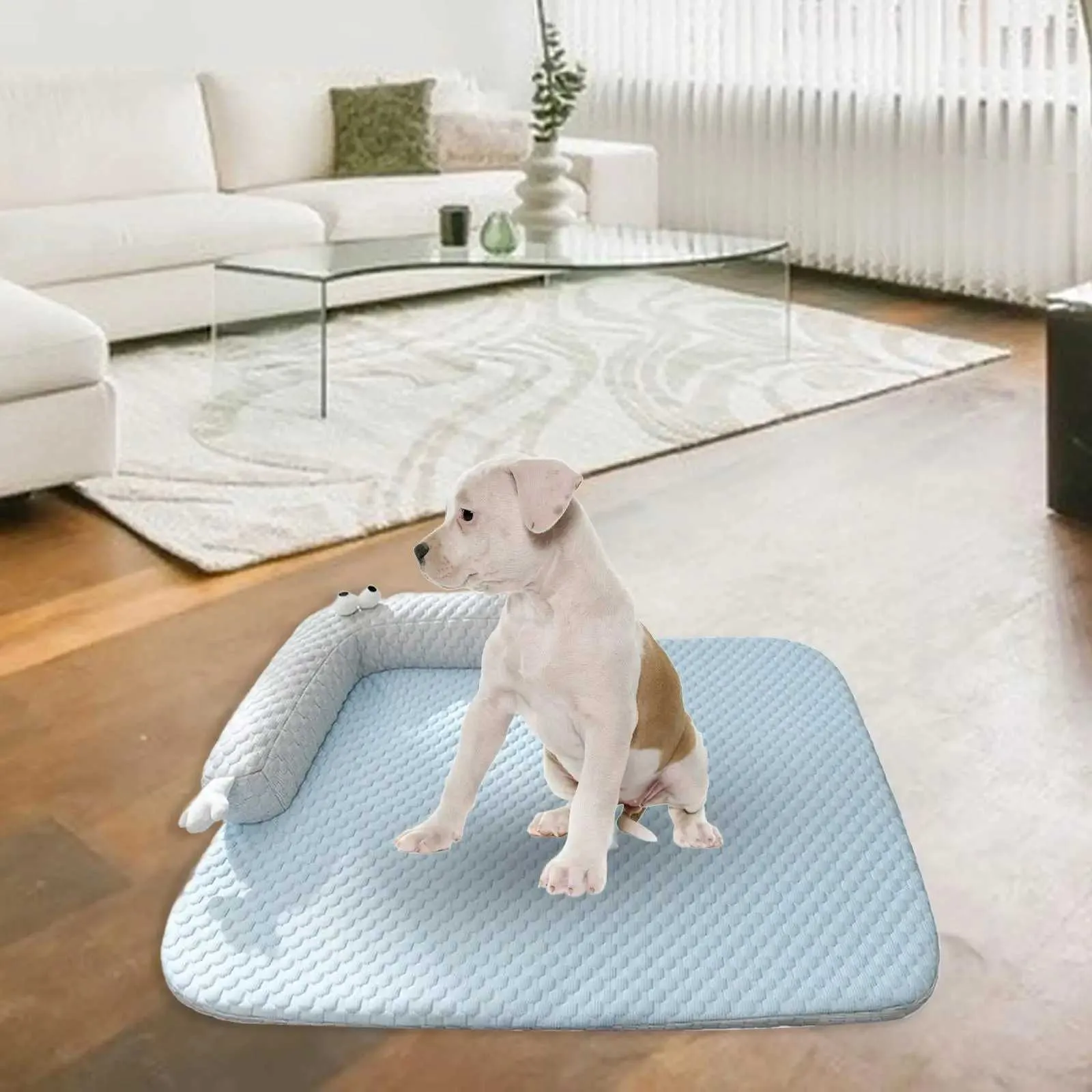 Dog Bed Mat Pet Sleeping Pad Non Slip Bottom Blanket Comfortable Cat Bed Liner Summer Cooling Mat for Beach Lawn Sofa Kennels