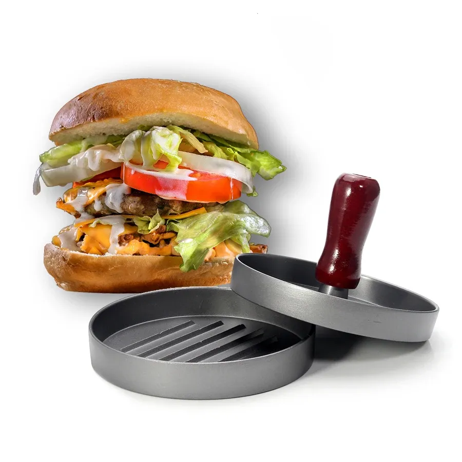 グリルハンバーガープレス、ノンスティックバーガープレス、パーフェクトハンバーガー型バーベキューに最適、エッセンシャルキッチングリルアクセサリー