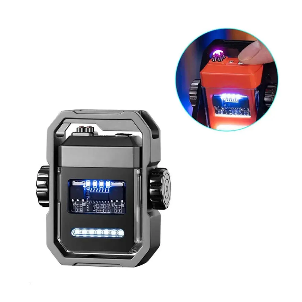 Mecha Form Camping Flameless Lighter Dual Arc Electric Plasma Lighter With USB Charging For Outdoor Camping Hiking