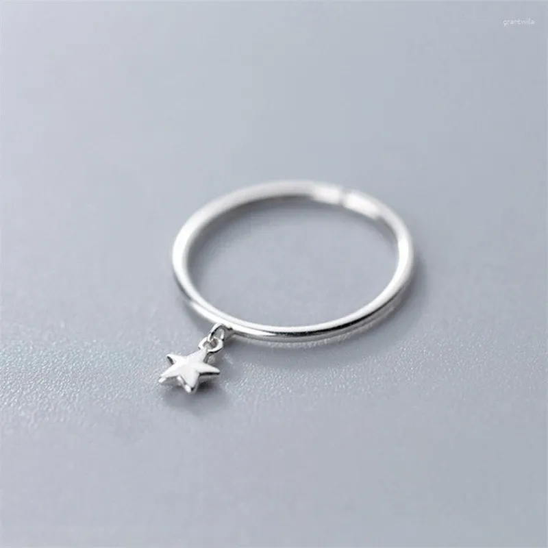 Com pedras laterais comprar Trendy 925 Sterling Silver Ring Unique Star Open Women Wedding Jóias Femme Bijoux