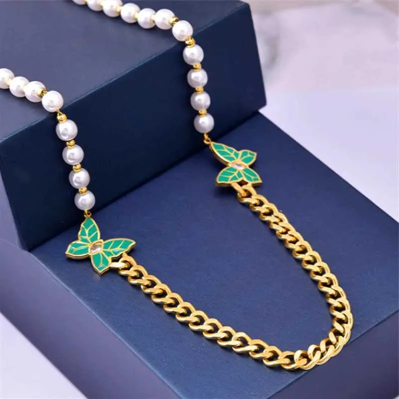 316L Stainless Steel New Fashion Fine Jewelry Zircon Pearl Green Butterfly Charm Chain Necklaces Bracelets Earrings For_voghion.com