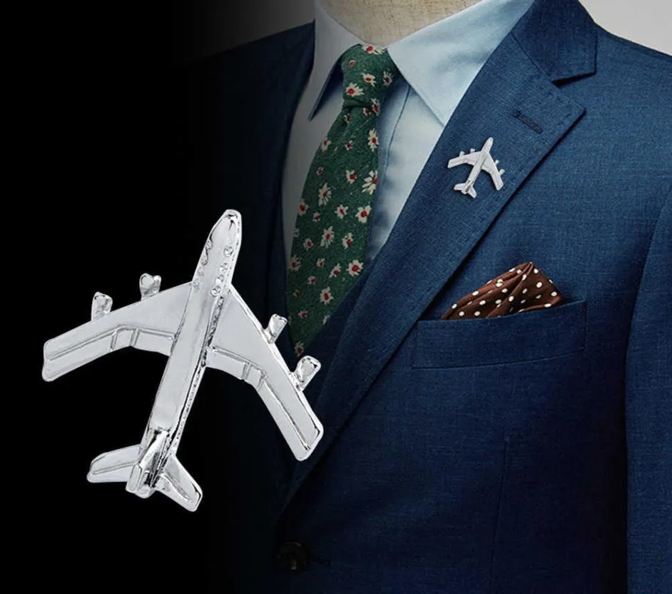 Vintage vliegtuigbroche mannen pak revers pin mini schattige legering badge trui jas decor kraag pin mode sieraden h10188327987
