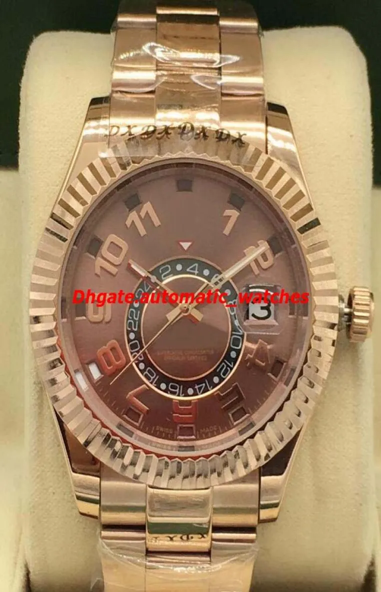 Роскошные часы 2 в стиле шоколадный циферблат 18KT Everose Gold Automatic Fashion Brand Men039s Начальные часы Новый стиль 4570493