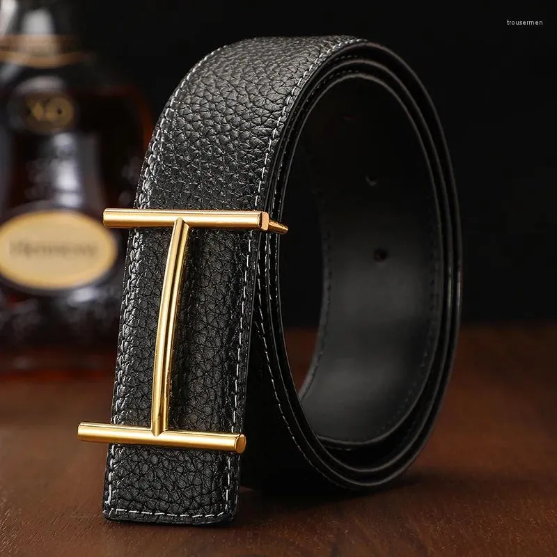 Ceinture de concepteur de luxe de ceinture marque métal ceinture de boucle en forme de H pour hommes classiques de haute qualité pour hommes en cuir authentique