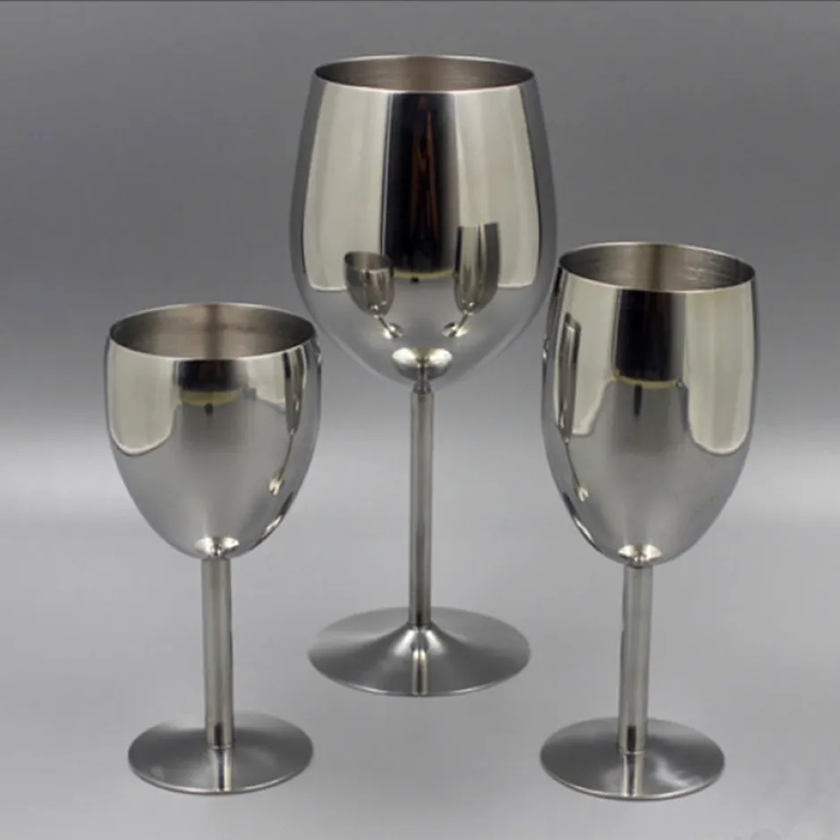 2pcs Klasik Şarap Gözlükleri Paslanmaz Çelik 18 8 Wineglass Bar Fabit