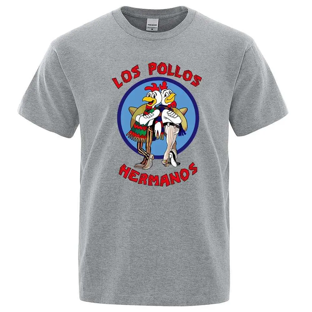 S Pollos Hermanos T-shirt imprimé drôle Fashion Fashion Casual Short Sumved Cotton T-shirt Breathable Poulet Brother T-shirt J240506