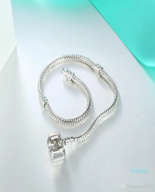 Luxury - 1pcs Drop Shipping Bracelets plaqués en argent Bracelets Femmes Chaîne Perles pour perles Bracelet Bracelet Enfants B0012293193