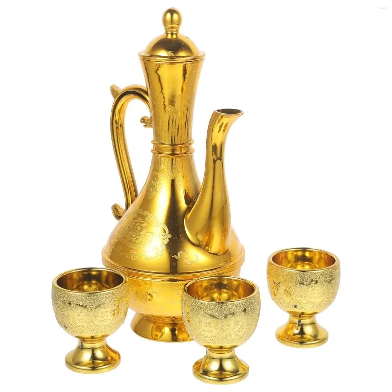 Verres à vin Turkish Coffee Tea Post Bouddhiste offrant des chalices de tasse gobelets Gold Water Kettle Teapot