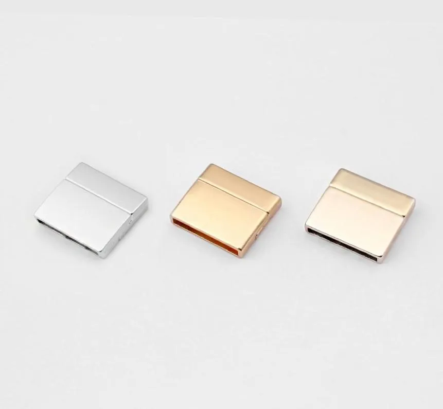 5pcs Trois couleurs Flat Strong Magnet fermain pour 10 mm 20 mm Cordon plat Cordeau d'extrémité Connecteur de boucle bijoux Bijoux de fabrication MAT7807437