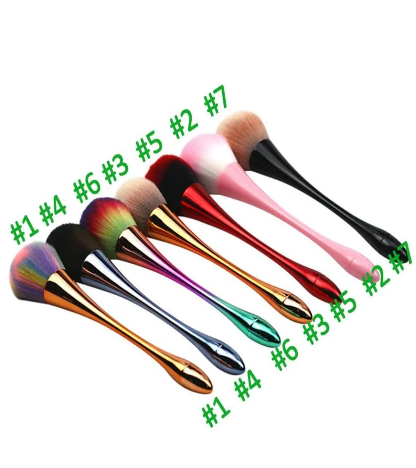 NA027 7 Styles Multicolor Foundation Face Makeup Borstes Set Water Drop Liten midje Design Travel Cosmetic Makeup Beauty Brush Too1310155