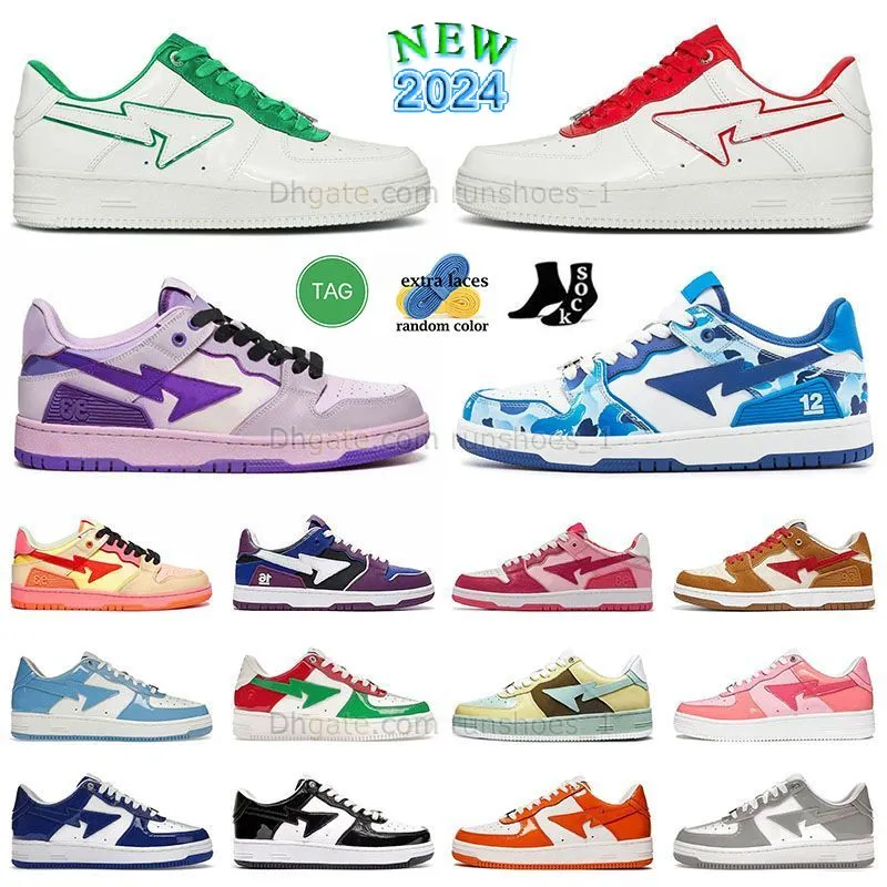 Sneakers a basso taglio Designer di scarpe casual di lusso sta STA SK8 Mocassini bianchi Skate camuffage piatti in pelle brevetto piattaforma di scarpe da corsa verde scarpe da ginnastica per skateboard